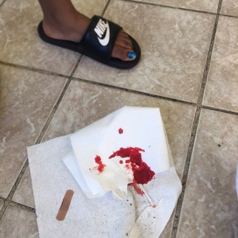 Diva Nail Spa - Some of the blood from my foot - Nail Salons Near Me - Harvey, Illinois