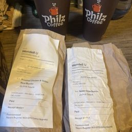 Roasted Chicken & Golden Rice Burrito & Green Chile Burrito. Both missing 2X Hot Sauce requested. Roasted Chicken & Golden Rice Burrito & Green Chile Burrito. Both missing 2X Hot Sauce requested.