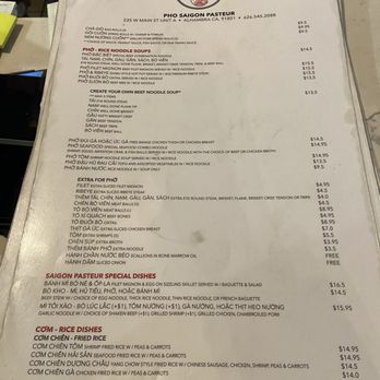 Pho Saigon Pasteur - Menu - Vietnamese Near Me - Alhambra, California Pho Saigon Pasteur - Menu - Vietnamese Near Me - Alhambra, California