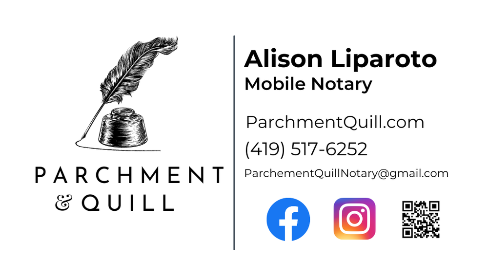PARCHMENT & QUILL NOTARY Request a Quote Lyons, Ohio Notaries