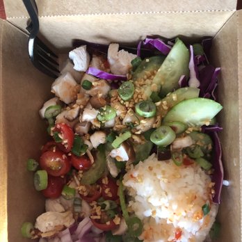 Taichi Bubble Tea - Chicken poke bowl - too much onion - Poke Near Me - Ithaca, New York