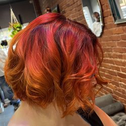 Chiefs inspired hair color.