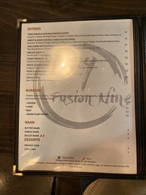 Menu photo 6 Fusion Nine Morrisville, NC