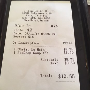 T Jin China Diner - Oh the rude waitress is Qin. - Chinese Near Me - Katy, Texas