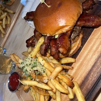 Dannys Corner Kitchen - Bacon Bacon Burger with an upgrade to Truffle Fries  nothing short of AMAZING. - Burgers Near Me - Tarzana, California