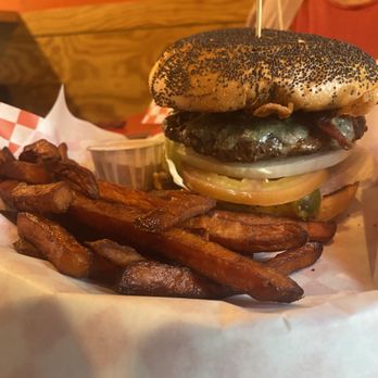 Kpop Burger - CN Blue with sweet potato fries. - Chicken Wings Near Me - Fort Worth, Texas Kpop Burger - CN Blue with sweet potato fries. - Chicken Wings Near Me - Fort Worth, Texas