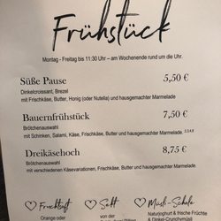 Wanner‘s Vis-à-Vis - Frühstückskarte