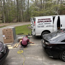 Dunmore Appliance making custom adjustments to my wall unit.
