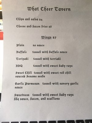 Menu photo 2 What Cheer Tavern Providence, RI
