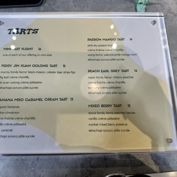 Pinecone Bakeshop Plus Cafe - Tart Menu - Coffee & Tea Near Me - Alhambra, California