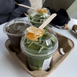 honeycomb matcha latte