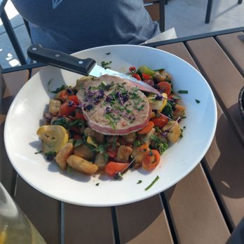 The Dish Room - Ahi tuna with vegetable hash. - New American Near Me - Burlington, Colorado The Dish Room - Ahi tuna with vegetable hash. - New American Near Me - Burlington, Colorado