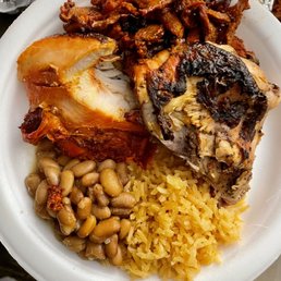 turkey, chicken, Al pastor, tortillas, rice and beans. ig: @jhennybellyeats turkey, chicken, Al pastor, tortillas, rice and beans. ig: @jhennybellyeats
