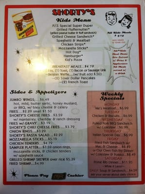 Menu photo 7 Shorty's Place Watertown, NY