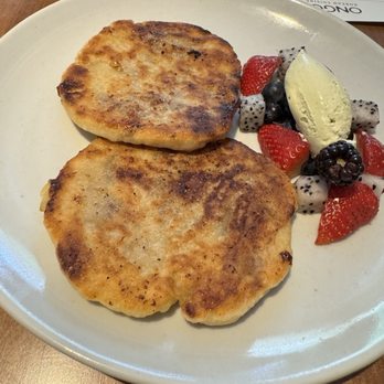 Onggi - Walnut & brown sugar filled pancakes served with matcha whipped cream & fruit - Korean Near Me - Washington, DC, District of Columbia Onggi - Walnut & brown sugar filled pancakes served with matcha whipped cream & fruit - Korean Near Me - Washington, DC, District of Columbia