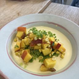Peach panna cotta