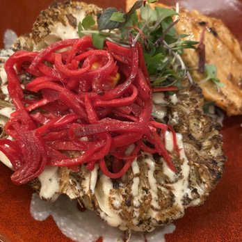 Strang Hall - Za'atar Cauliflower Steak from Solstice so good - Food Court Near Me - Overland Park, Kansas Strang Hall - Za'atar Cauliflower Steak from Solstice so good - Food Court Near Me - Overland Park, Kansas