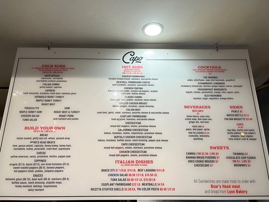 Menu photo 2 Capo Italian Deli Washington, DC, DC