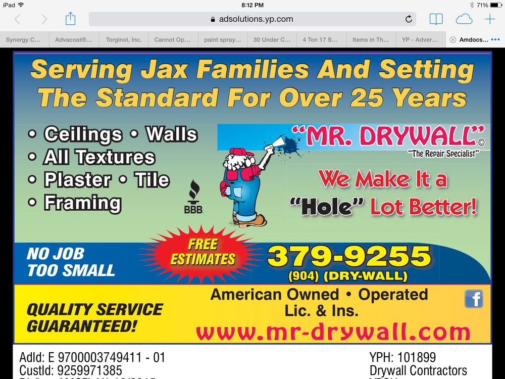 MR. DRYWALL Updated September 2024 9378 Arlington Expy