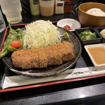 Gyukatsu Rose - Wagyu Katsu. All dishes come with cabbage, potato salad, pickled bok choy, dipping sauces and barley rice. - Japanese Near Me - Orlando, Florida Gyukatsu Rose - Wagyu Katsu. All dishes come with cabbage, potato salad, pickled bok choy, dipping sauces and barley rice. - Japanese Near Me - Orlando, Florida