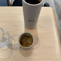 Espresso, pour over, and sparkling water Espresso, pour over, and sparkling water