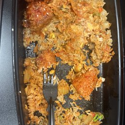 Hibachi Salmon Bites fried kimchi rice