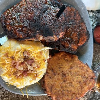 Kreimer's Bier Haus - Blackened pork chops,Mashed potatoes and potato pancake - German Near Me - Cleves, Ohio Kreimer's Bier Haus - Blackened pork chops,Mashed potatoes and potato pancake - German Near Me - Cleves, Ohio