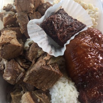 Scoopers Lunch Wagon - Pork Adobo with Shoyu Chicken and free Brownie with every Plate lunch - Food Trucks Near Me - Mililani, Hawaii Scoopers Lunch Wagon - Pork Adobo with Shoyu Chicken and free Brownie with every Plate lunch - Food Trucks Near Me - Mililani, Hawaii