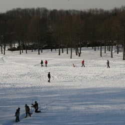 Westpark - Der Westpark in München im Winter mit Schnee