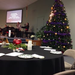 Anchorage Bible Fellowship - A casual setting for Christmas Eve candle light service. Pastor is a part of the music worship