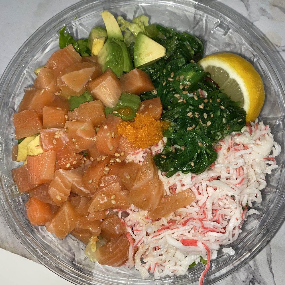 Amazon Fresh - Wild Blue - Premium Hawaiian Poke Bowl - Salmon (on sale for $8.99 with $2 off) It was good, w/avocado too! - Grocery Near Me - Pasadena, California Amazon Fresh - Wild Blue - Premium Hawaiian Poke Bowl - Salmon (on sale for $8.99 with $2 off) It was good, w/avocado too! - Grocery Near Me - Pasadena, California