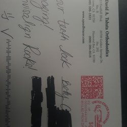 David A Tabata, DDS - Love it when your orthodontist sends you fan mail!