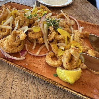 The Waterfront Restaurant - Calamari. This alone makes the trip worthwhile - Seafood Near Me - Anna Maria, Florida The Waterfront Restaurant - Calamari. This alone makes the trip worthwhile - Seafood Near Me - Anna Maria, Florida