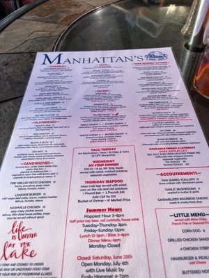 Menu photo 2 Manhattan Beach Lodge Crosslake, MN Menu photo 2 Manhattan Beach Lodge Crosslake, MN