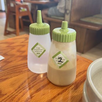 To Soc Chon - vinegar and mustard bottles - Korean Near Me - Katy, Texas