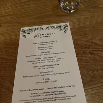 Somerset - Happy hour menu - American Near Me - Chicago, Illinois Somerset - Happy hour menu - American Near Me - Chicago, Illinois
