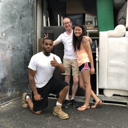 Picture of us with Chris after our Upack cube was all packed up!