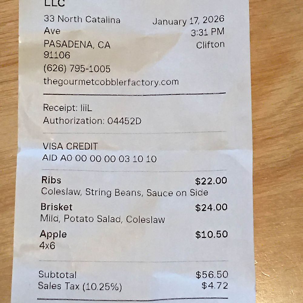 Clifton's Gourmet Barbecue - What I paid. Very affordable for bbq. - Southern Near Me - Pasadena, California
