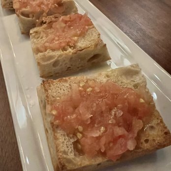 Anima by Edo - Catalan olive oil bread w/ fresh tomatoes, olive oil, & sea salt - Tapas/Small Plates Near Me - Las Vegas, Nevada Anima by Edo - Catalan olive oil bread w/ fresh tomatoes, olive oil, & sea salt - Tapas/Small Plates Near Me - Las Vegas, Nevada