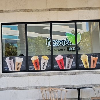 Presotea Irvine - Outside facing the parking lot. Inside those windows is where the staff brews every cup of tea fresh to order. - Bubble Tea Near Me - Irvine, California