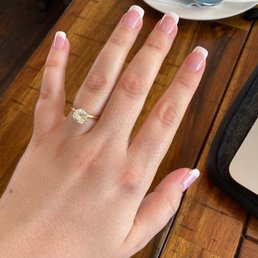 French manicure - tips with dip powder and shellac on top! French manicure - tips with dip powder and shellac on top!