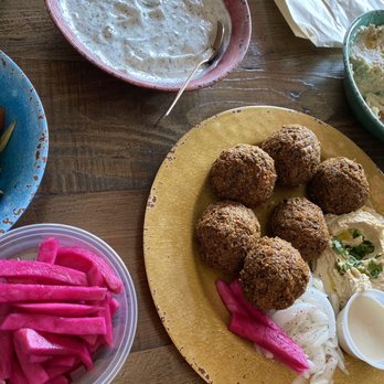 SUMAC - Pickled turnips Vegan Falafel Entrée Yogurt cucumber - Caterers Near Me SUMAC - Pickled turnips Vegan Falafel Entrée Yogurt cucumber - Caterers Near Me