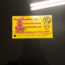 Make sure to get their punch card for the 10th smoothie free Make sure to get their punch card for the 10th smoothie free