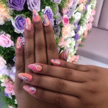 Blooming Nail Bar - GelX set with free hand design - Nail Salons Near Me - Burbank, California