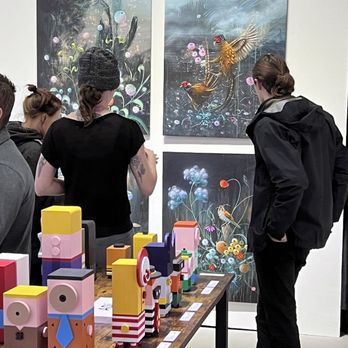 Vertical Gallery - Collin van der Sluijs and ADi at the Vertical Gallery Holiday Group Show December 2023 - Art Galleries Near Me