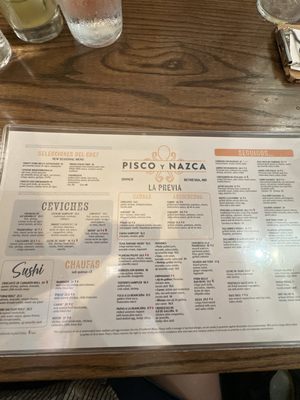 Menu photo 1 Pisco y Nazca Bethesda, MD Menu photo 1 Pisco y Nazca Bethesda, MD