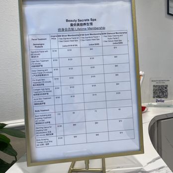 Beauty Secrets Spa - Menu - Skin Care Near Me - Arcadia, California