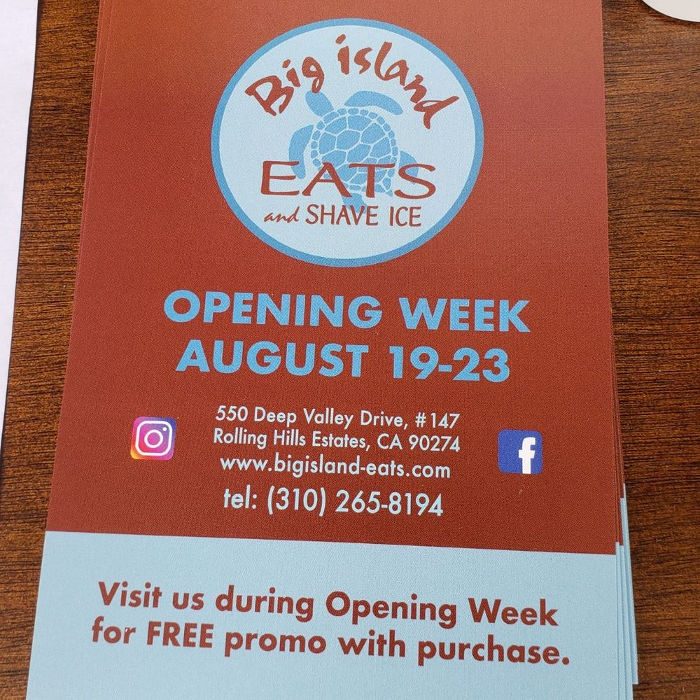 Big Island Eats and Shave Ice - Shaved Ice Near Me - Rolling Hills Estates, California