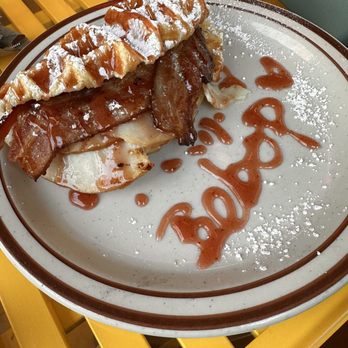 Bebop Waffle Shop - Monte Cristo - croissant turned waffle made a good touch! - Coffee & Tea Near Me - Seattle, Washington