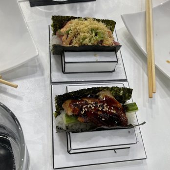 Temakeria - Unagi bottom Spicy Tuna top - Sushi Bars Near Me - Dallas, Texas Temakeria - Unagi bottom Spicy Tuna top - Sushi Bars Near Me - Dallas, Texas